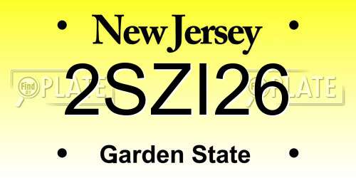 2SZI26 New Jersey License Plate