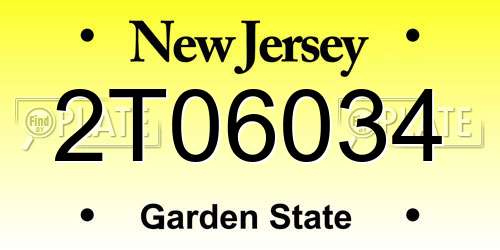 2T06034 New Jersey License Plate