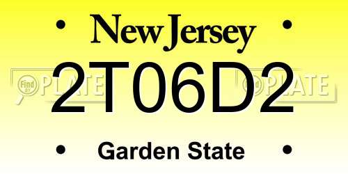 2T06D2 New Jersey License Plate