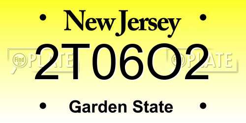 2T06O2 New Jersey License Plate