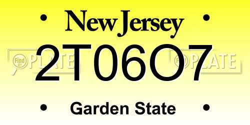 2T06O7 New Jersey License Plate
