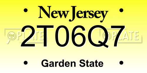 2T06Q7 New Jersey License Plate
