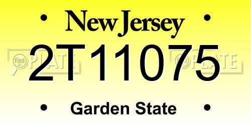 2T11075 New Jersey License Plate