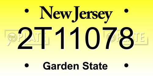 2T11078 New Jersey License Plate