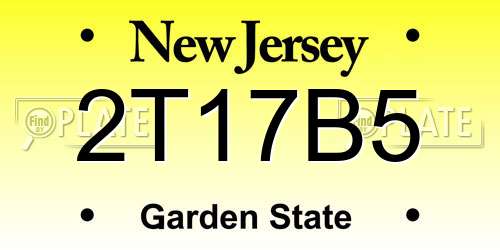 2T17B5 New Jersey License Plate