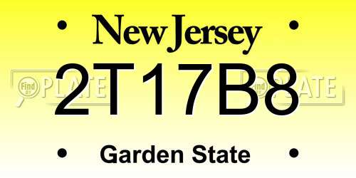 2T17B8 New Jersey License Plate