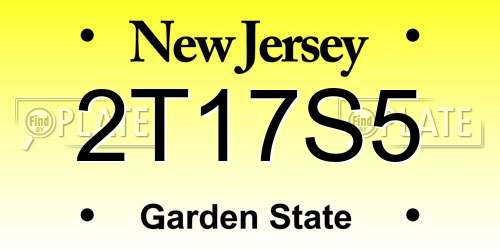 2T17S5 New Jersey License Plate