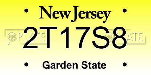 2T17S8 New Jersey License Plate