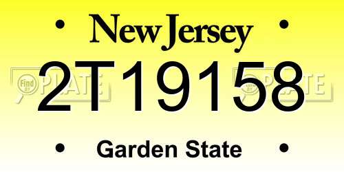 2T19158 New Jersey License Plate