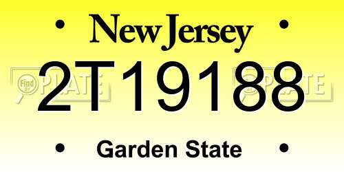 2T19188 New Jersey License Plate