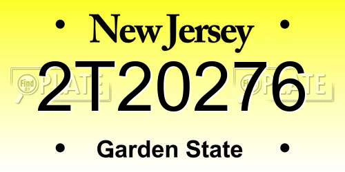 2T20276 New Jersey License Plate