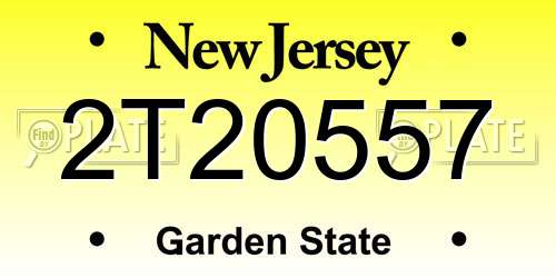 2T20557 New Jersey License Plate