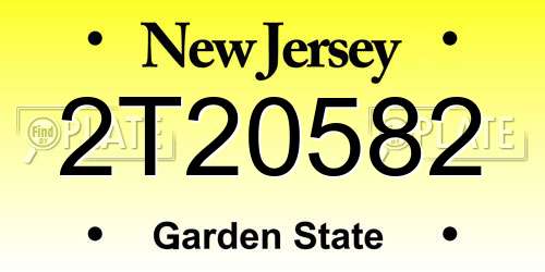 2T20582 New Jersey License Plate