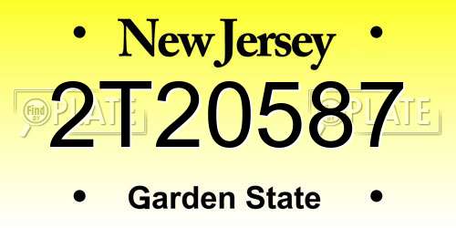 2T20587 New Jersey License Plate