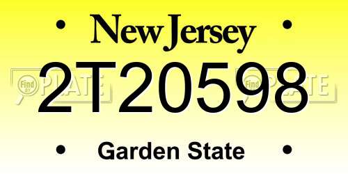 2T20598 New Jersey License Plate