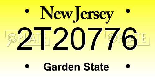 2T20776 New Jersey License Plate