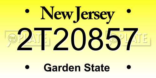 2T20857 New Jersey License Plate