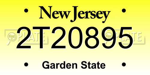 2T20895 New Jersey License Plate