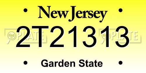 2T21313 New Jersey License Plate