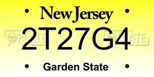 2T27G4 New Jersey License Plate
