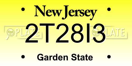2T28I3 New Jersey License Plate