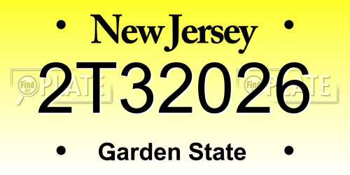 2T32026 New Jersey License Plate