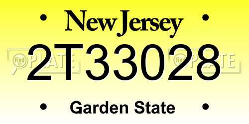 2T33028 New Jersey License Plate