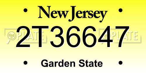 2T36647 New Jersey License Plate