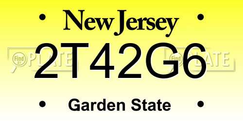 2T42G6 New Jersey License Plate