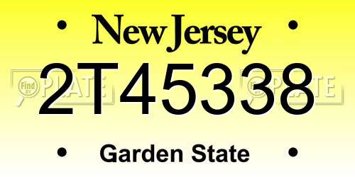 2T45338 New Jersey License Plate