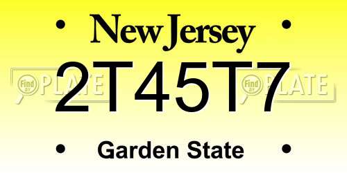 2T45T7 New Jersey License Plate