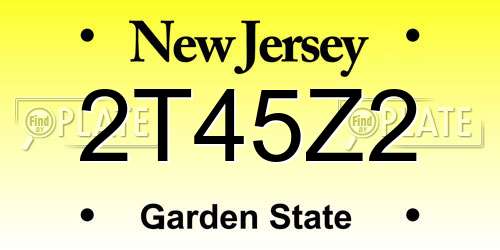 2T45Z2 New Jersey License Plate