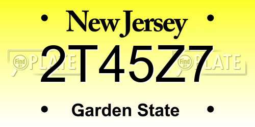 2T45Z7 New Jersey License Plate
