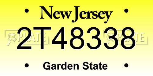 2T48338 New Jersey License Plate
