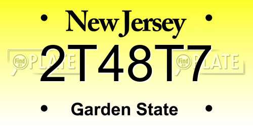2T48T7 New Jersey License Plate