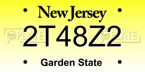 2T48Z2 New Jersey License Plate