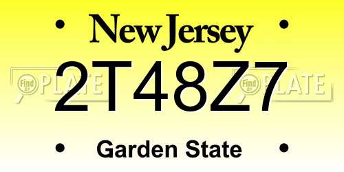 2T48Z7 New Jersey License Plate