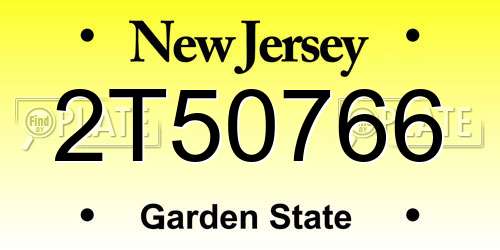 2T50766 New Jersey License Plate