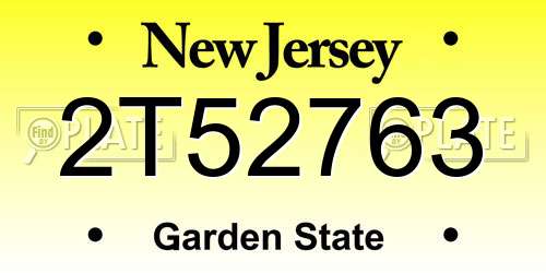 2T52763 New Jersey License Plate
