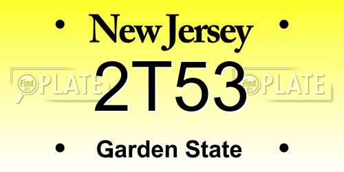 2T53 New Jersey License Plate
