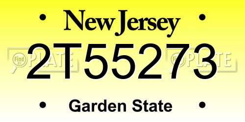 2T55273 New Jersey License Plate