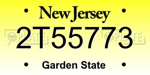 2T55773 New Jersey License Plate