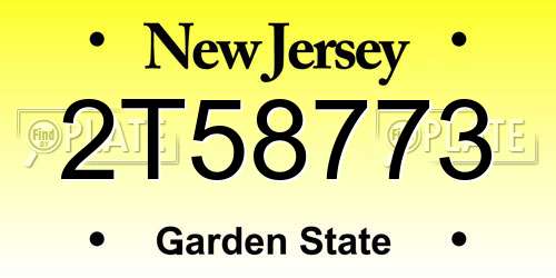 2T58773 New Jersey License Plate