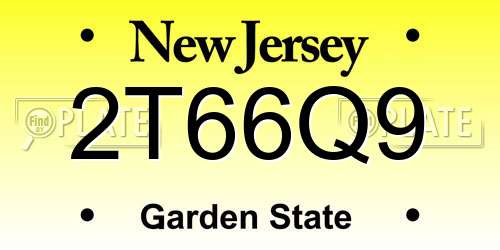 2T66Q9 New Jersey License Plate