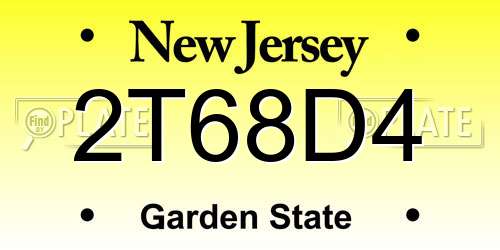 2T68D4 New Jersey License Plate