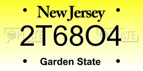 2T68O4 New Jersey License Plate