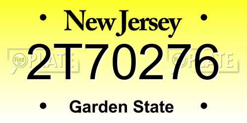 2T70276 New Jersey License Plate