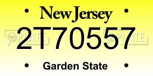 2T70557 New Jersey License Plate