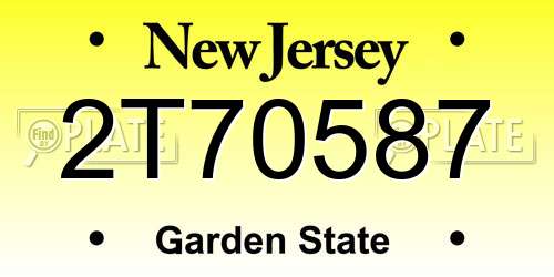 2T70587 New Jersey License Plate