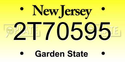 2T70595 New Jersey License Plate